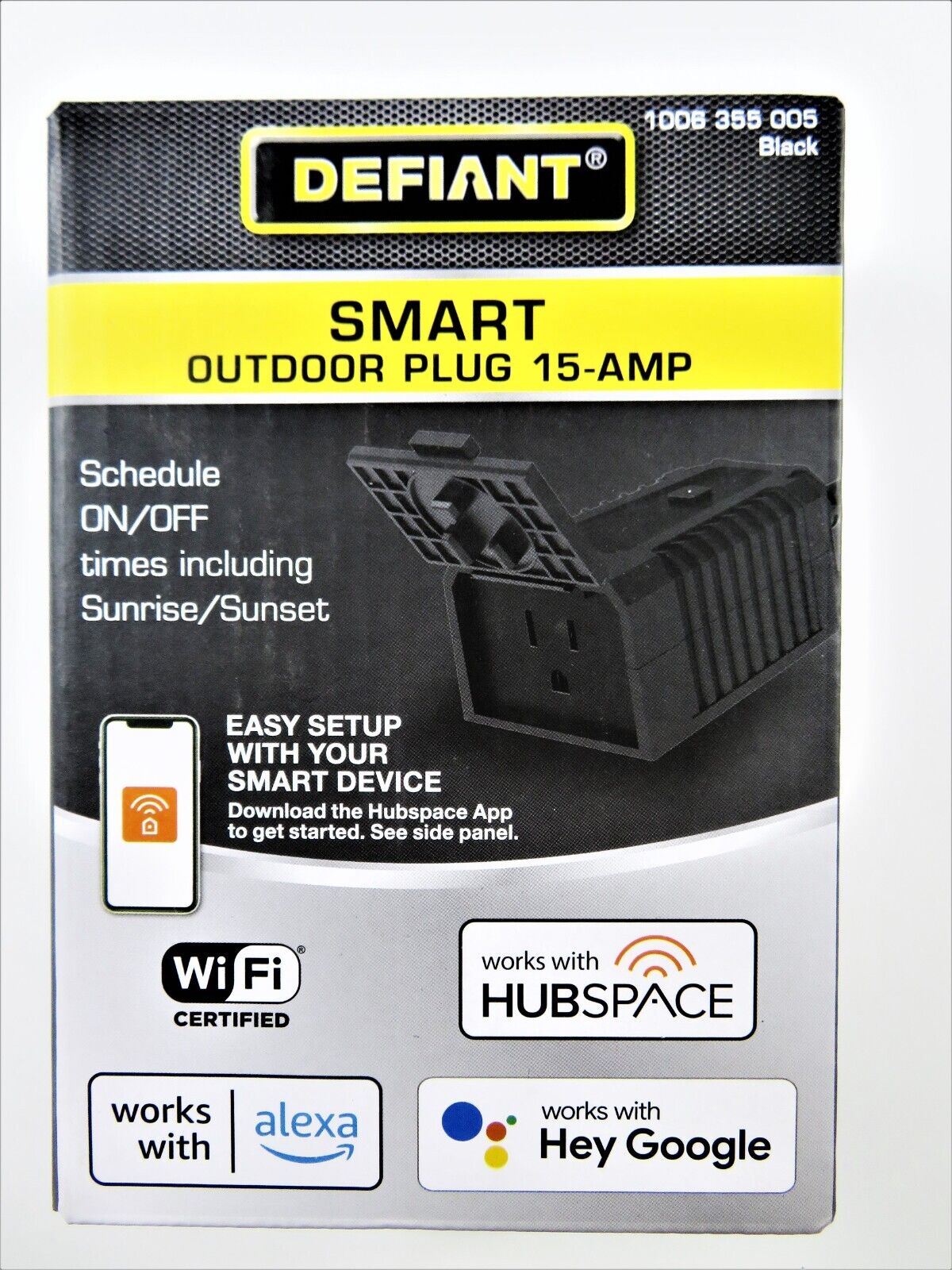 15 Amp 120-Volt Smart Wi-Fi Bluetooth Outdoor Plug with 2 Outlets Powered by Hubspace